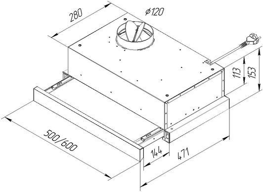 Витяжка Pyramida TL 60 SLIM BL