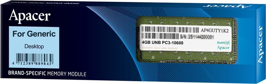 Оперативна пам'ять ApAcer DDR3 4GB 1333MHz (DL.04G2J.K9M)