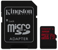 Картка пам'ятi Kingston microSDHC 32Gb Canvas React U3 A1 (R100/W70)+ad
