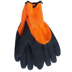 (WE2135) Перчатки трикотажные оранжевые латексное покрытие