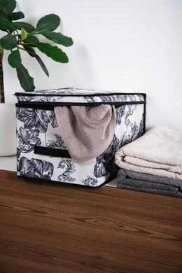 Корзина Idea Home NP-101L Anthracite Flowers 40x30x25 см