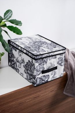 Корзина Idea Home NP-101L Anthracite Flowers 40x30x25 см