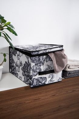 Корзина Idea Home NP-101L Anthracite Flowers 40x30x25 см
