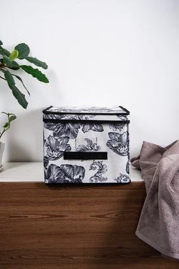 Корзина Idea Home NP-101L Anthracite Flowers 40x30x25 см