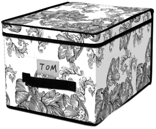 Корзина Idea Home NP-101L Anthracite Flowers 40x30x25 см