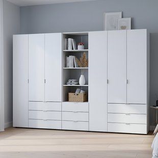 Шафа для одягу Doros Гелар Білий 3+3ДСП з пеналом 292.4х49.5х203.4 (DRS-011923)