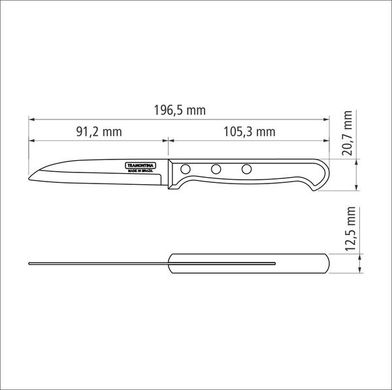 Нож для овощей Tramontina Polywood, 76 мм