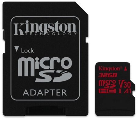карта памяти Kingston microSDHC 32Gb Canvas React U3 A1 (R100/W70)+ad