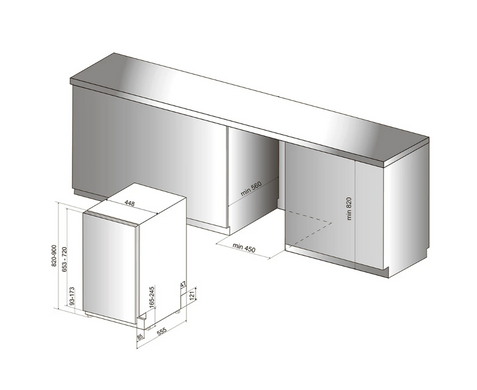 Встраиваемая посудомоечная машина HOTPOINT ARISTON HSIO 3O35 WFE