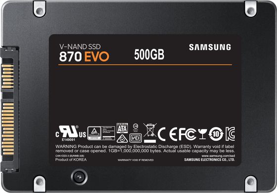 SSD внутрішні Samsung 870 EVO 500GB SATAIII MLC (MZ-77E500BW)