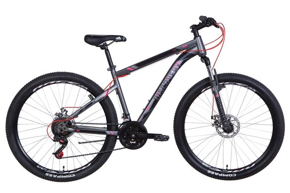Велосипед 27.5" Discovery TREK DD 2021 (серо-черный с красным (м))