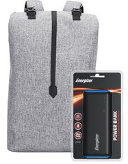 Рюкзак Energizer EPB004 (Grey) + Powerbank UE10007 (Black)