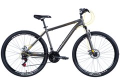Велосипед 29" Discovery RIDER 2024 (темно-сріблястий з жовтим (м))