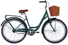 Велосипед 26" Dorozhnik CRYSTAL 2024 (темно-зеленый с серым)