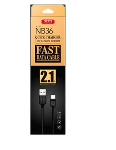 Кабель USB XO NB36 microUSB 1m 2.1A Black