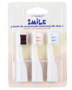 Головки для звукової зубної щітки VITAMMY SMILE набір 1 (Полярний ведмідь, черний кіт, собака) 3 шт