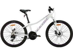 Велосипед алюміній 24" Leon JUNIOR AM DD рама-12" білий з бузковим 2024