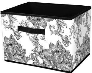 Корзина Idea Home NP-103R Anthracite Flowers 38x27x27 см