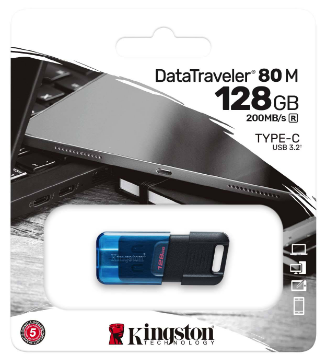 Flash Drive Kingston DT80M 128GB 200MB/s USB-C 3.2
