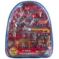 Іграшковий набір GW міні транспорт ПОЖЕЖНИЙ 17 елементів в рюкзаку
