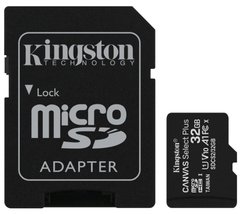 Карта пам'яті Kingston microSDHC 32GB Canvas Select+ A1 (W100/R85) + SD адаптер