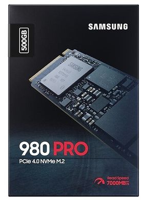 SSD внутрішні Samsung 980 PRO 500GB NVMe M.2 MLC (MZ-V8P500BW) Твердотілий накопичувач