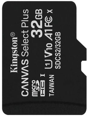 Карта памяти Kingston microSDHC 32GB Canvas Select+ A1 (W100/R85) + SD адаптер