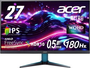 Монитор TFT ACER 27" VG272UV3bmiipx (UM.HV2CD.302) QHD IPS 180Hz 2*HDMI DP MM Black