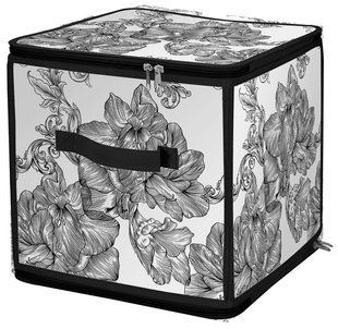 Корзина Idea Home DB-22Anthracite Flowers 30x30x30 см