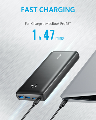 Портативний зарядний пристрій Anker PowerCore III Elite 25600 mAh 87W (Black)