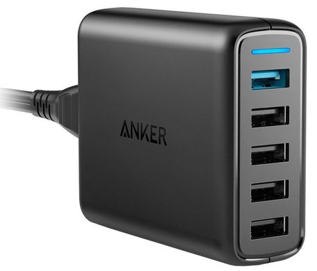 Сетевое зарядное устройство Anker PowerPort 5 Speed - 51.5W 1xQC3.0 & 4xPIQ Black