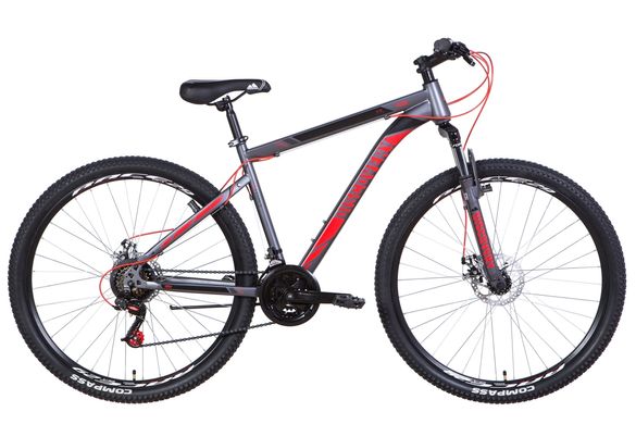 Велосипед 29" Discovery TREK DD 2021 (графитово-черный с красным (м))