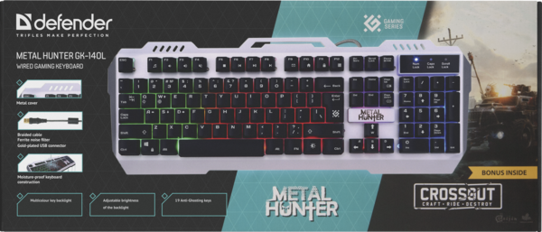 Клавиатура Defender Metal Hunter GK-140L