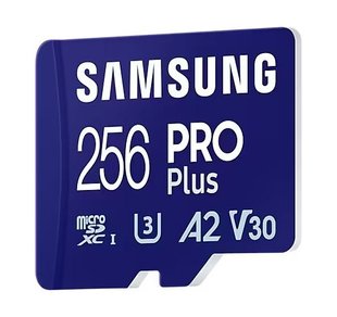 Карта памяти Samsung PRO Plus microSDXC 256GB UHS-I U3 V30 A2 + SD адаптер (MB-MD256SA/EU)