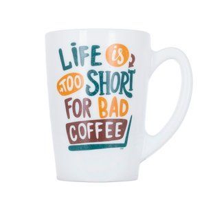 Чашка Luminarc NEW MORNING LIFE IS SHORT /320 мл (P8838)