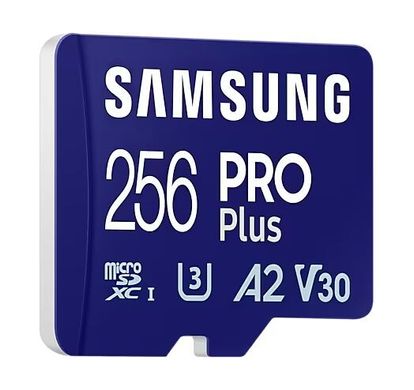 Карта памяти Samsung PRO Plus microSDXC 256GB UHS-I U3 V30 A2 + SD адаптер (MB-MD256SA/EU)