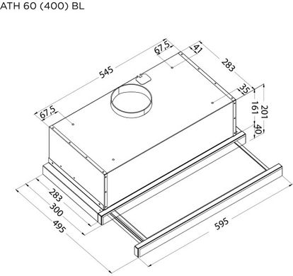Витяжка PYRAMIDA ATH 60 (400) BL