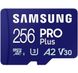 Карта памяти Samsung PRO Plus microSDXC 256GB UHS-I U3 V30 A2 + SD адаптер (MB-MD256SA/EU) фото 3