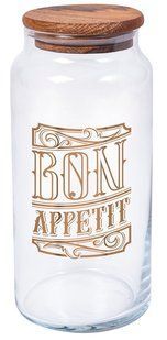 Банка Herevin Bon Appetit з дерев'яною кришкою 0.89 л