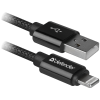 Кабель Defender ACH01-03T PRO USB2.0, AM-Lightning Black, 1m (87808)