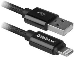 кабель Defender (87808)ACH01-03T PRO USB2.0, AM-Lightning Чорний,1m