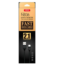 Кабель USB XO NB36 lightning 1m 2.1A Black
