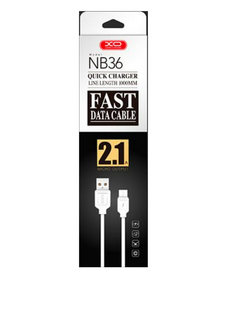 Кабель USB XO NB36 microUSB 1m 2.1A White