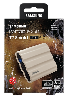 SSD накопитель Samsung T7 Shield 1TB USB 3.2 Type-C Beige (MU-PE1T0K/EU)