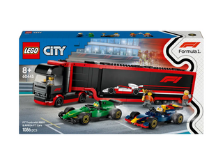 Конструктор LEGO City Грузовик F1 с автомобилями RB20 и AMR24