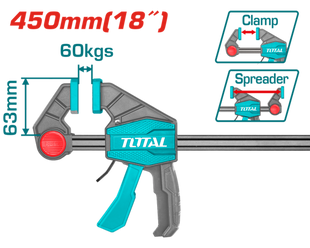 Струбцина TOTAL THT1340603 быстрозажимная, 63х450мм, 60кг