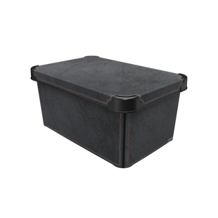 Контейнер Qutu Style Box Black Leather, 10 л