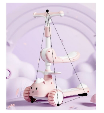 Дитячий самокат-біговел WEIINAI K15 Pink (6948679457470)