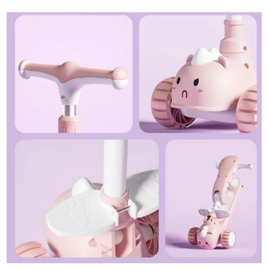 Дитячий самокат-біговел WEIINAI K15 Pink (6948679457470)