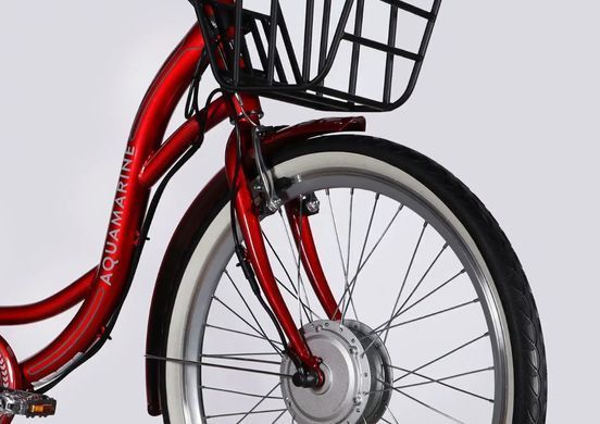 Велосипед с электроприводом 26" ST Dorozhnik eAQUAMARINE BH рама-17" 36B 13А*ч 500Вт бордовый YS 2476 с корзиной 2026